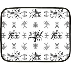 Black And White Ethnic Design Print Double Sided Fleece Blanket (mini)  by dflcprintsclothing