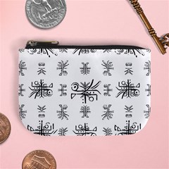 Black And White Ethnic Design Print Mini Coin Purse by dflcprintsclothing