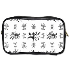 Black And White Ethnic Design Print Toiletries Bag (two Sides) by dflcprintsclothing