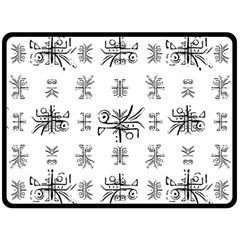 Black And White Ethnic Design Print Fleece Blanket (large)  by dflcprintsclothing