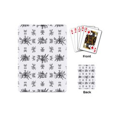 Black And White Ethnic Design Print Playing Cards (mini) by dflcprintsclothing