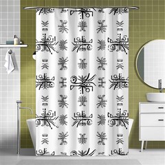 Black And White Ethnic Design Print Shower Curtain 48  X 72  (small)  by dflcprintsclothing