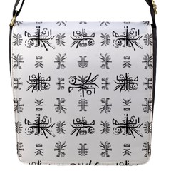 Black And White Ethnic Design Print Flap Closure Messenger Bag (s) by dflcprintsclothing