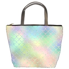 Pastel Mermaid Sparkles Bucket Bag by retrotoomoderndesigns