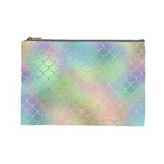 Pastel Mermaid Sparkles Cosmetic Bag (large) by retrotoomoderndesigns