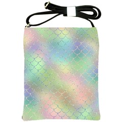 Pastel Mermaid Sparkles Shoulder Sling Bag by retrotoomoderndesigns