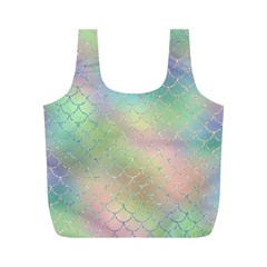 Pastel Mermaid Sparkles Full Print Recycle Bag (m) by retrotoomoderndesigns