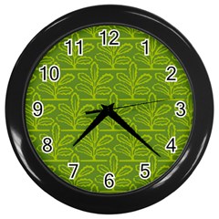 Oak Tree Nature Ongoing Pattern Wall Clock (black) by Mariart