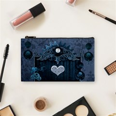 Elegant Heart With Steampunk Elements Cosmetic Bag (small) by FantasyWorld7