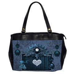 Elegant Heart With Steampunk Elements Oversize Office Handbag (2 Sides) by FantasyWorld7