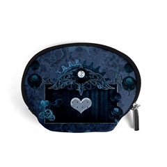 Elegant Heart With Steampunk Elements Accessory Pouch (small) by FantasyWorld7