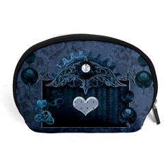 Elegant Heart With Steampunk Elements Accessory Pouch (large) by FantasyWorld7