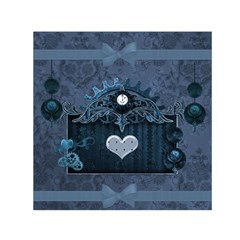 Elegant Heart With Steampunk Elements Small Satin Scarf (square) by FantasyWorld7