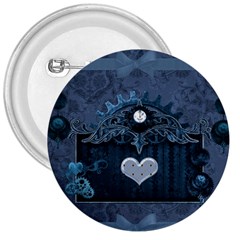 Elegant Heart With Steampunk Elements 3  Buttons by FantasyWorld7