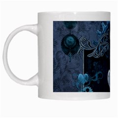 Elegant Heart With Steampunk Elements White Mugs by FantasyWorld7