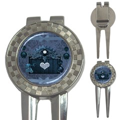 Elegant Heart With Steampunk Elements 3-in-1 Golf Divots by FantasyWorld7