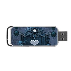 Elegant Heart With Steampunk Elements Portable Usb Flash (one Side) by FantasyWorld7