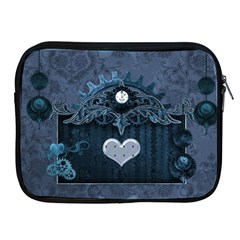 Elegant Heart With Steampunk Elements Apple Ipad 2/3/4 Zipper Cases by FantasyWorld7