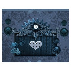 Elegant Heart With Steampunk Elements Double Sided Flano Blanket (medium)  by FantasyWorld7