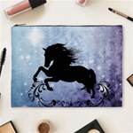 Wonderful Black Horse Silhouette On Vintage Background Cosmetic Bag (XL) Front