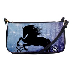 Wonderful Black Horse Silhouette On Vintage Background Shoulder Clutch Bag by FantasyWorld7