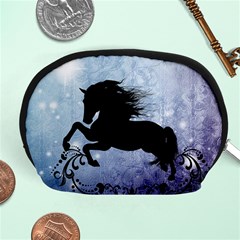 Wonderful Black Horse Silhouette On Vintage Background Accessory Pouch (medium) by FantasyWorld7