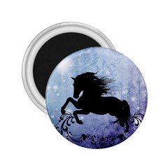 Wonderful Black Horse Silhouette On Vintage Background 2 25  Magnets by FantasyWorld7