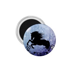 Wonderful Black Horse Silhouette On Vintage Background 1 75  Magnets by FantasyWorld7