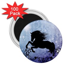 Wonderful Black Horse Silhouette On Vintage Background 2 25  Magnets (100 Pack)  by FantasyWorld7