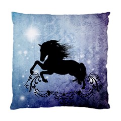 Wonderful Black Horse Silhouette On Vintage Background Standard Cushion Case (one Side) by FantasyWorld7