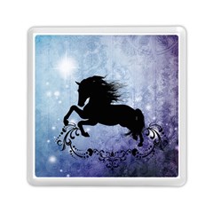 Wonderful Black Horse Silhouette On Vintage Background Memory Card Reader (square) by FantasyWorld7