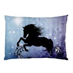 Wonderful Black Horse Silhouette On Vintage Background Pillow Case (two Sides) by FantasyWorld7