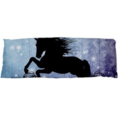 Wonderful Black Horse Silhouette On Vintage Background Body Pillow Case Dakimakura (two Sides) by FantasyWorld7