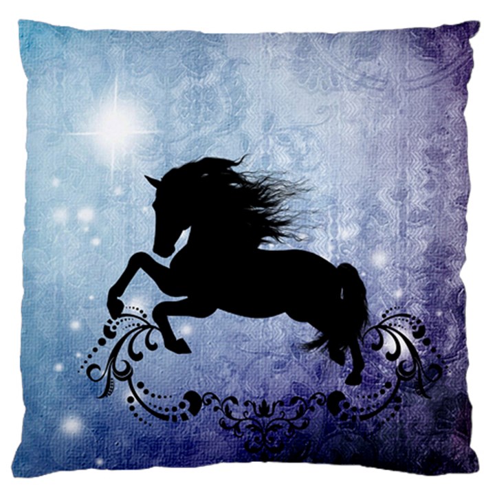 Wonderful Black Horse Silhouette On Vintage Background Standard Flano Cushion Case (Two Sides)