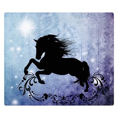 Wonderful Black Horse Silhouette On Vintage Background Double Sided Flano Blanket (small)  by FantasyWorld7