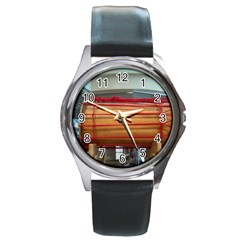 Taiko Drum Round Metal Watch by Riverwoman