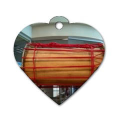 Taiko Drum Dog Tag Heart (two Sides) by Riverwoman