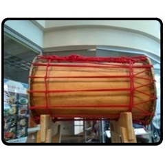 Taiko Drum Double Sided Fleece Blanket (medium)  by Riverwoman