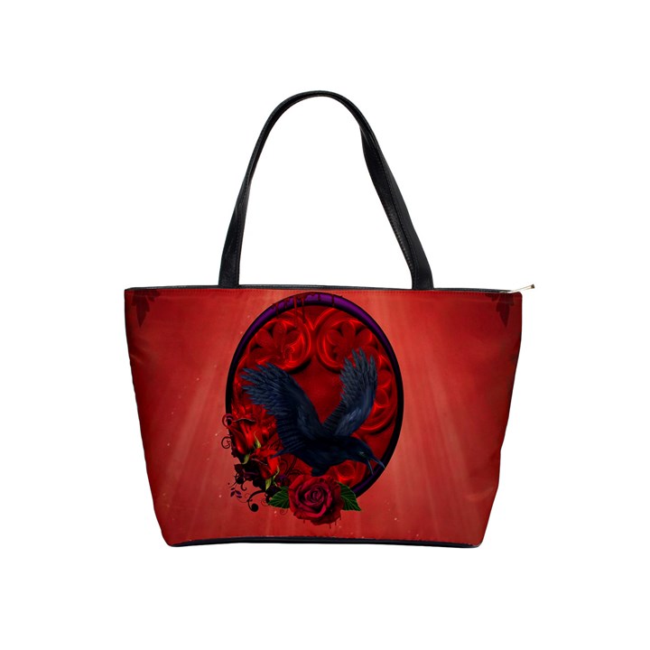 The Crow With Roses Classic Shoulder Handbag