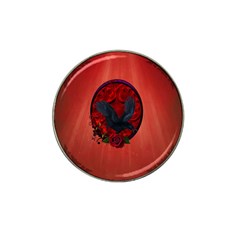 The Crow With Roses Hat Clip Ball Marker by FantasyWorld7