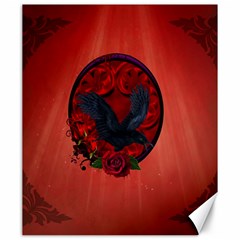 The Crow With Roses Canvas 20  X 24  by FantasyWorld7