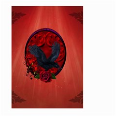 The Crow With Roses Large Garden Flag (two Sides) by FantasyWorld7