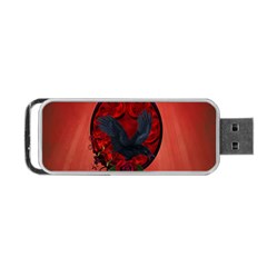 The Crow With Roses Portable Usb Flash (one Side) by FantasyWorld7