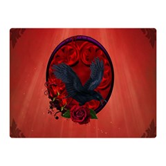 The Crow With Roses Double Sided Flano Blanket (mini)  by FantasyWorld7