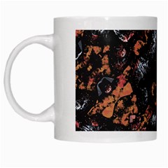 Fractal Vintage Grunge Print Design White Mugs by dflcprintsclothing