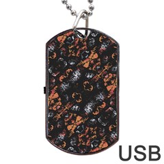 Fractal Vintage Grunge Print Design Dog Tag Usb Flash (two Sides) by dflcprintsclothing