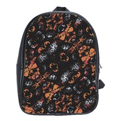 Fractal Vintage Grunge Print Design School Bag (xl) by dflcprintsclothing