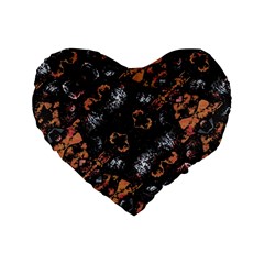 Fractal Vintage Grunge Print Design Standard 16  Premium Heart Shape Cushions