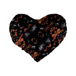 Fractal Vintage Grunge Print Design Standard 16  Premium Heart Shape Cushions Back