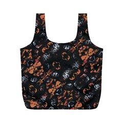 Fractal Vintage Grunge Print Design Full Print Recycle Bag (m) by dflcprintsclothing